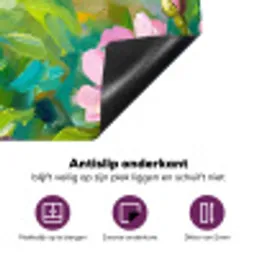 Kolibrie - Bloemen - Natuur - Kleurrijk Inductie beschermer vinyl 3mm klein -zzzzzzz-cc-onderkant