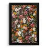 Bloemen - Vlinder - Design - Kunst - Abstract - Schilderij - Oude meesters fotolijst zwart zonder passe partout klein -3d