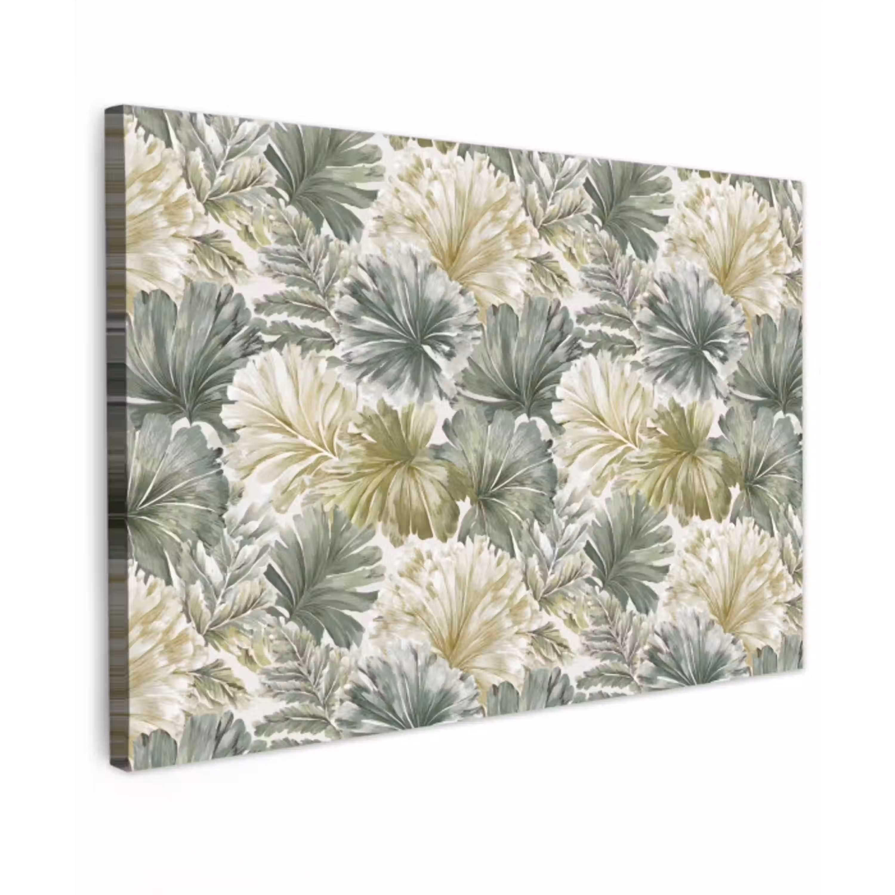 Bladeren - Botanisch - Groen canvas 2cm klein 34 -z3d