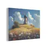 Windmolen - Heuvel - Bloemen - Kleurrijk PET vilt klein -3d
