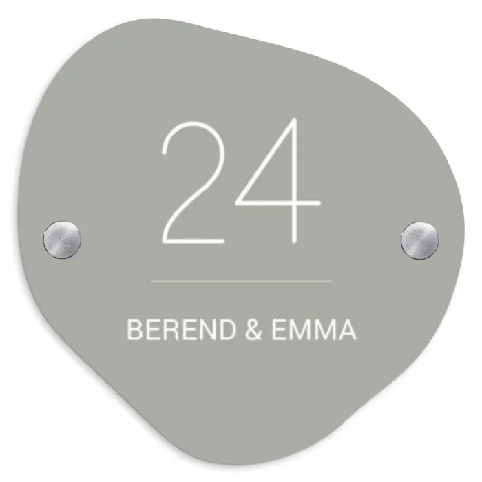 Effen lichtgrijs - Klassiek Naambord Organisch middel -3d