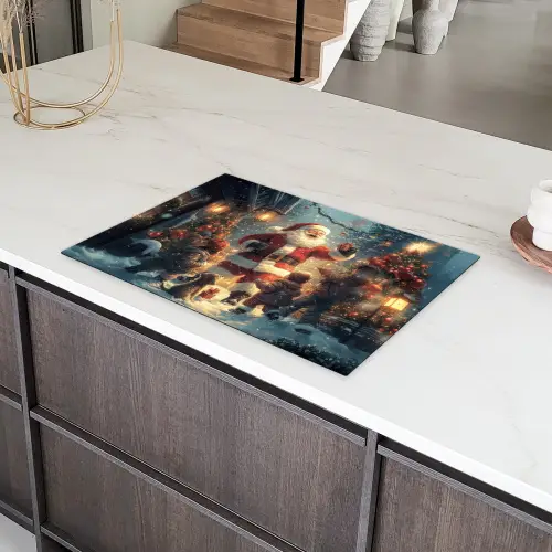 Kerstvreugde - Sneeuw - Kleurrijk Inductie beschermer vinyl 3mm klein -sfeer8