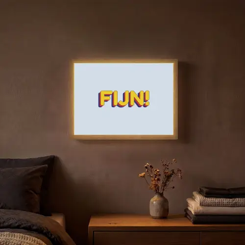 Fijn - Geel - Oranje Light Box met batterij (Wandlamp) middel -sfeer4