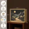 Gouden rivier - Bergen - Maan - Sterrenhemel Light Box met batterij (Wandlamp) middel -USP_websiteoverzichtNL