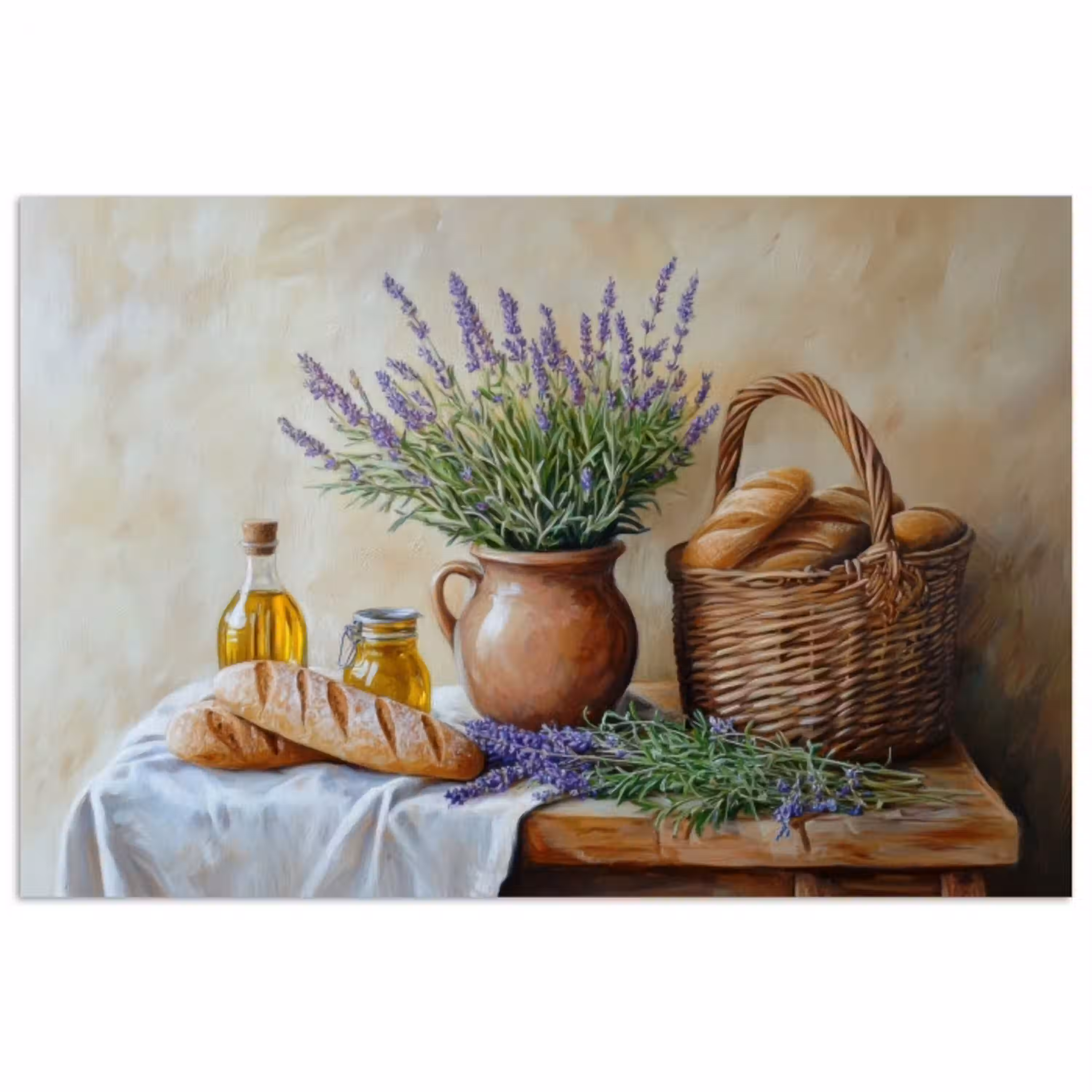Lavendel - Brood - Stilleven poster papier klein -3d