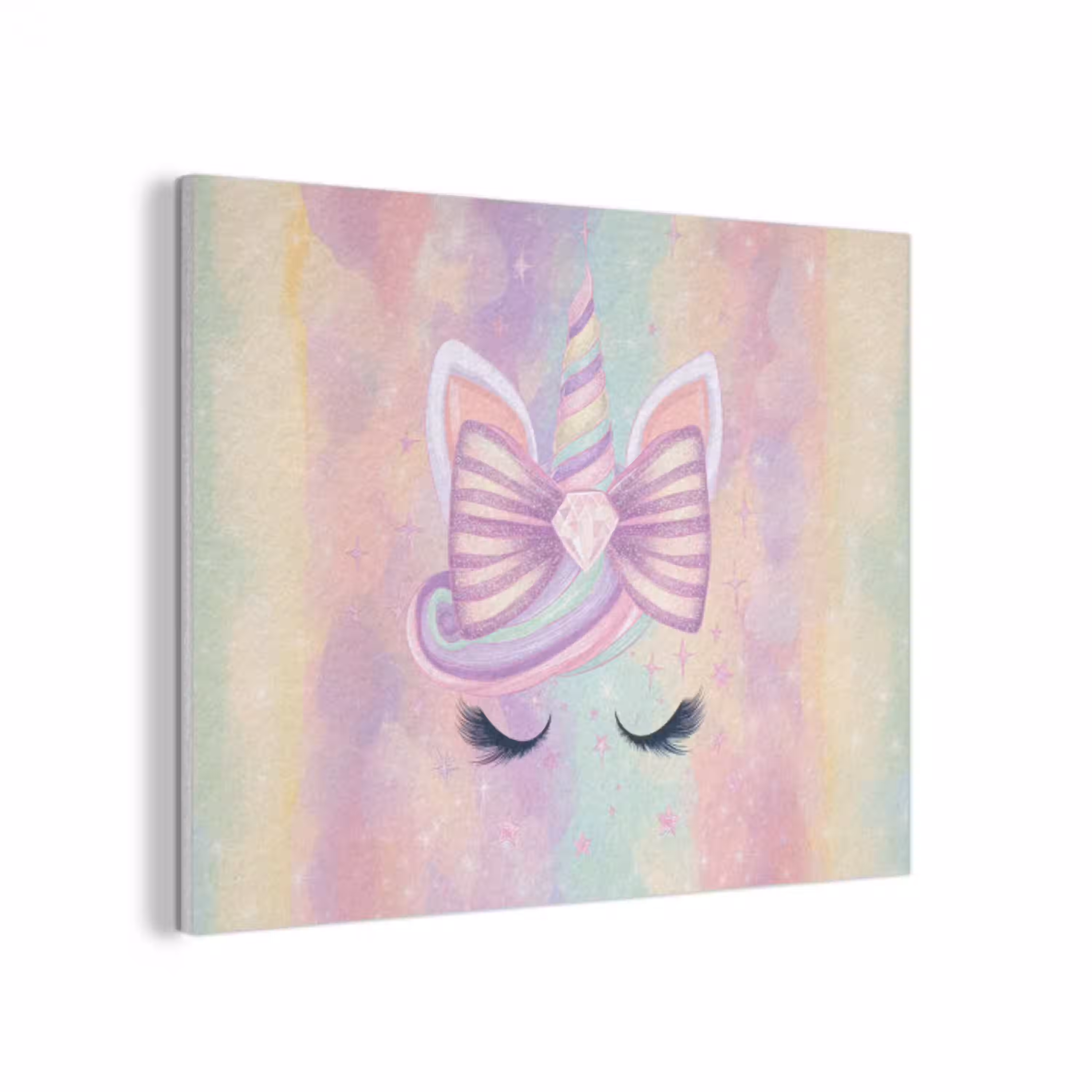 Eenhoorn - Glitters - Regenboog - pastel PET vilt klein -3d