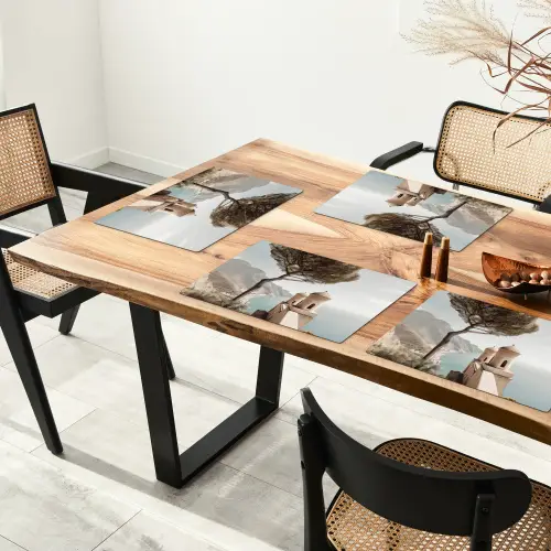 Kust - Klif - Boom - Gebouw Placemat vinyl groot -zzsfeer4_Kitchenyeah-website