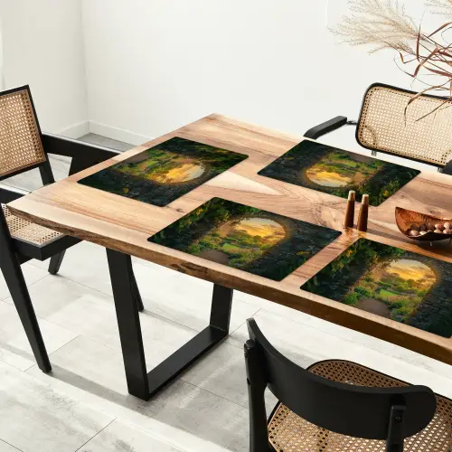 Poort - Planten - Zonsondergang Placemat vinyl groot -zzsfeer4_Kitchenyeah-website