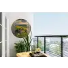 Doorkijk - Toscane - Uitzicht - Landschap - Zomer Wandcirkel tuinposter met ringen klein -buiten1