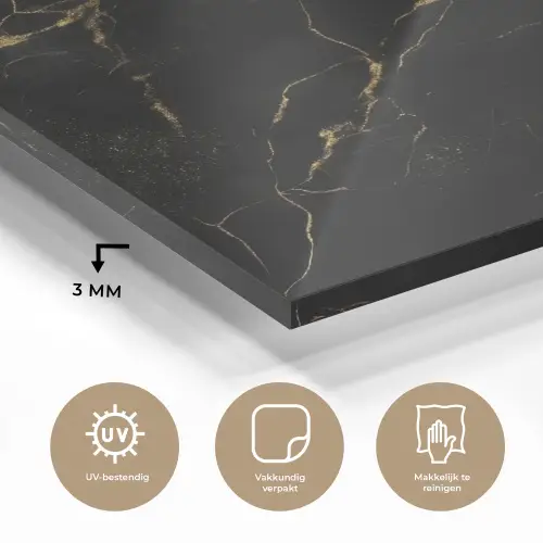 Zwart marmer - Gouden aders - Klassiek plexiglas 5mm klein -sfeer2