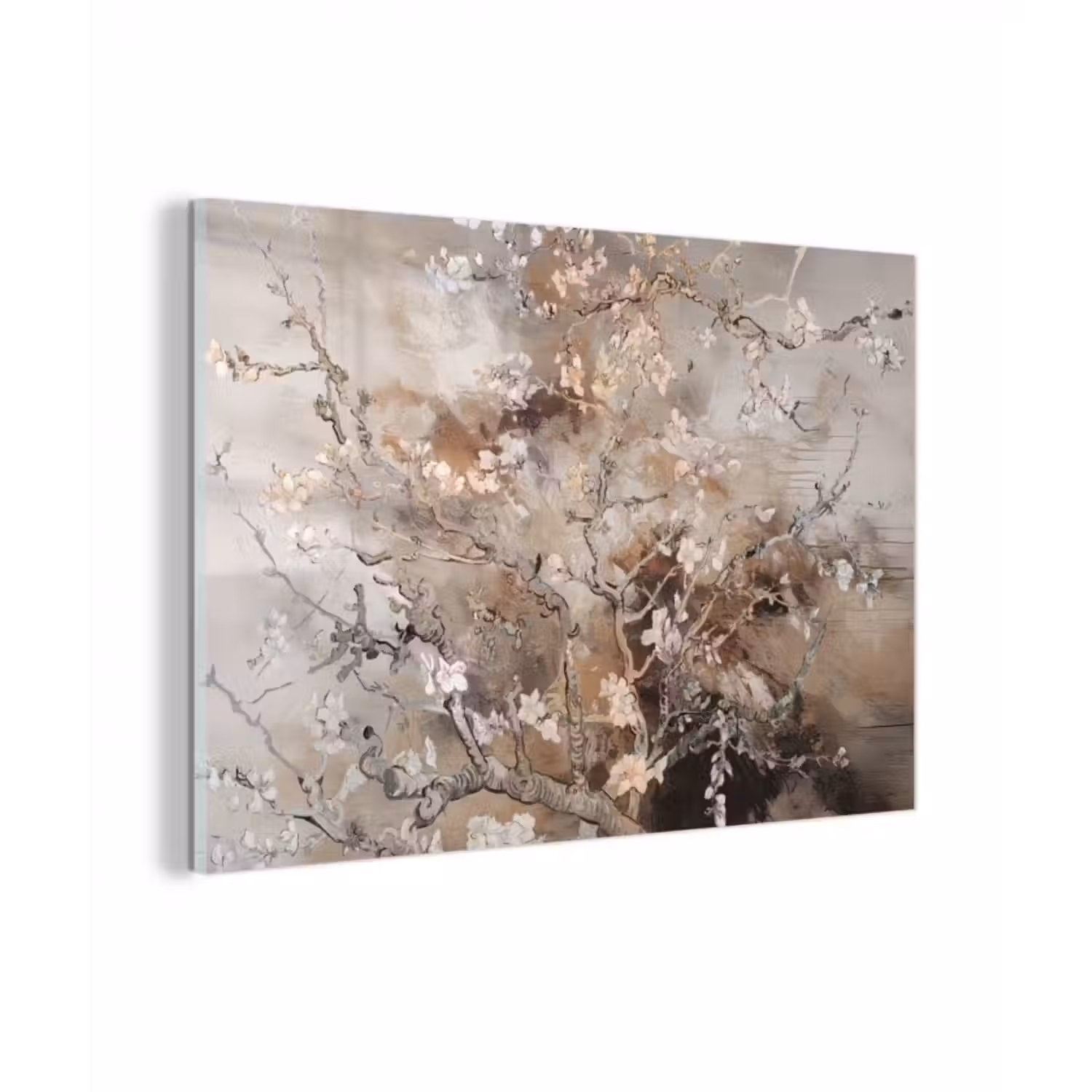 Glasbild - Mandelblüte - Kunst - Van Gogh - Beige - Abstrakt