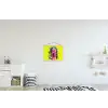Buste - Verf - Geel textielposter latten blank klein -kinderkamer