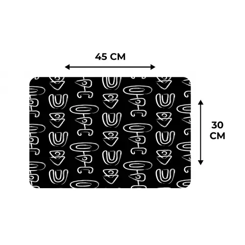 Penseel - Bogen - Lijnen - Wit Placemat vinyl groot 368 -specs