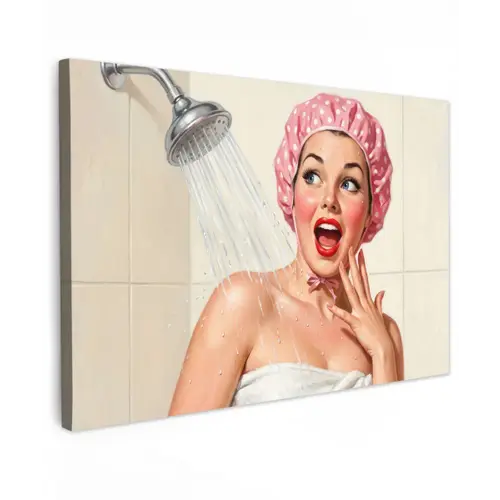 Vrouw - Douche - Roze canvas 2cm klein -z3d
