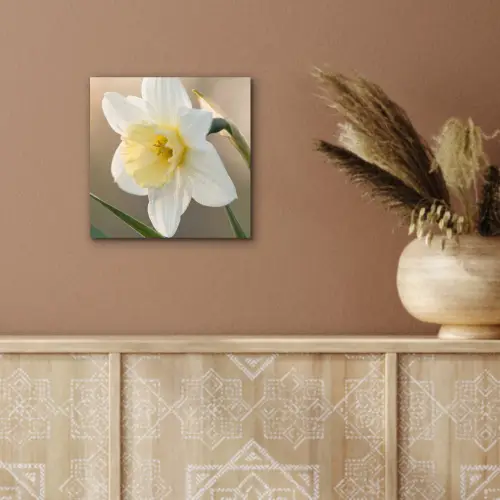 Narcis - Bloem - Minimalistisch aluminium wit klein -sfeer4