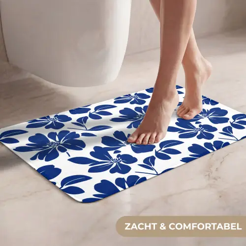 Floraal - Modern - Blauw WCmat klein 1009 -USP_ZachtNL