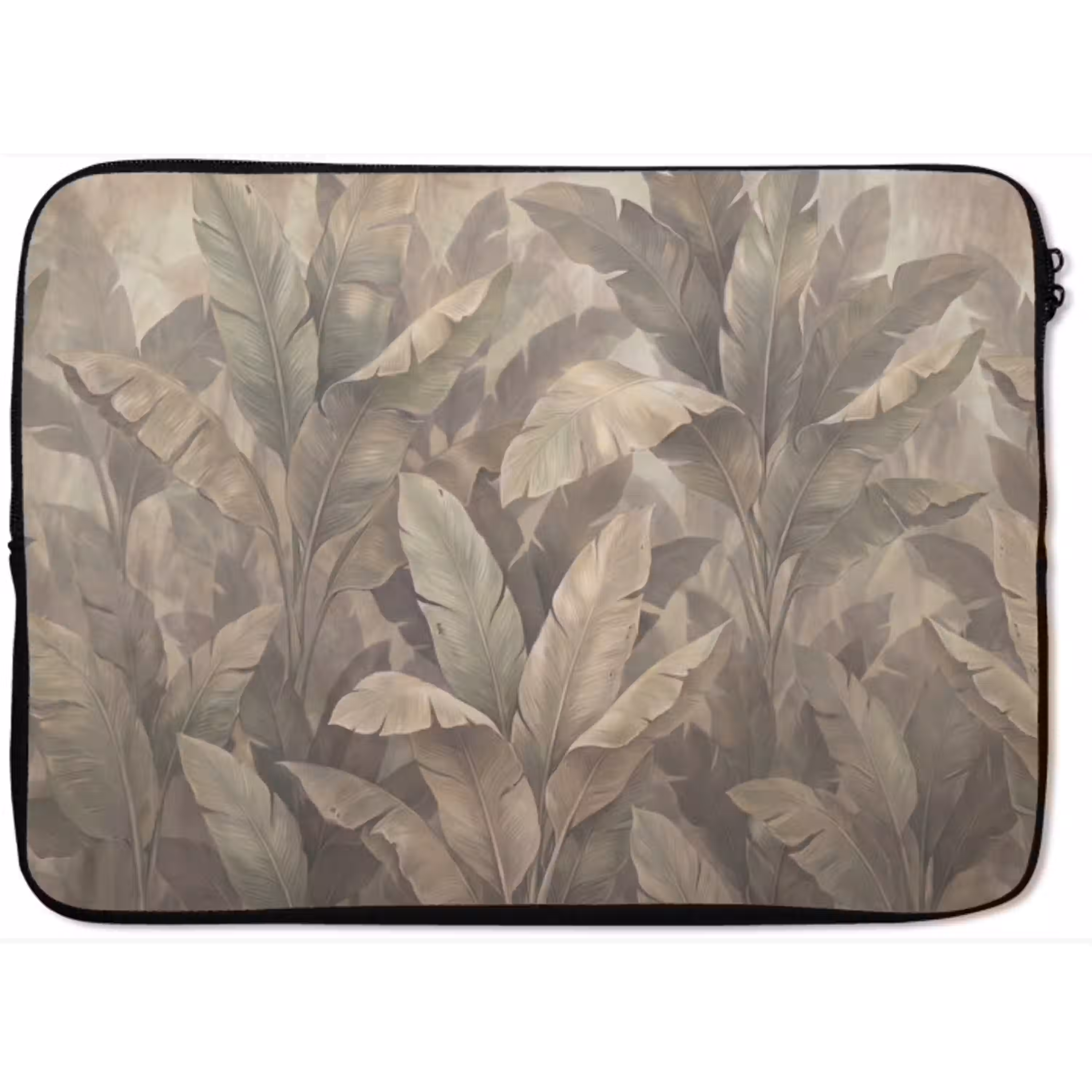 Bladeren - Tropisch - Natuur - Modern - Beige laptophoes neopreen klein -zkaufland3dotto