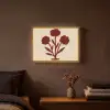 Bloemen - Bladeren - Rood - Minimalistisch Light Box met batterij (Wandlamp) middel -sfeer4