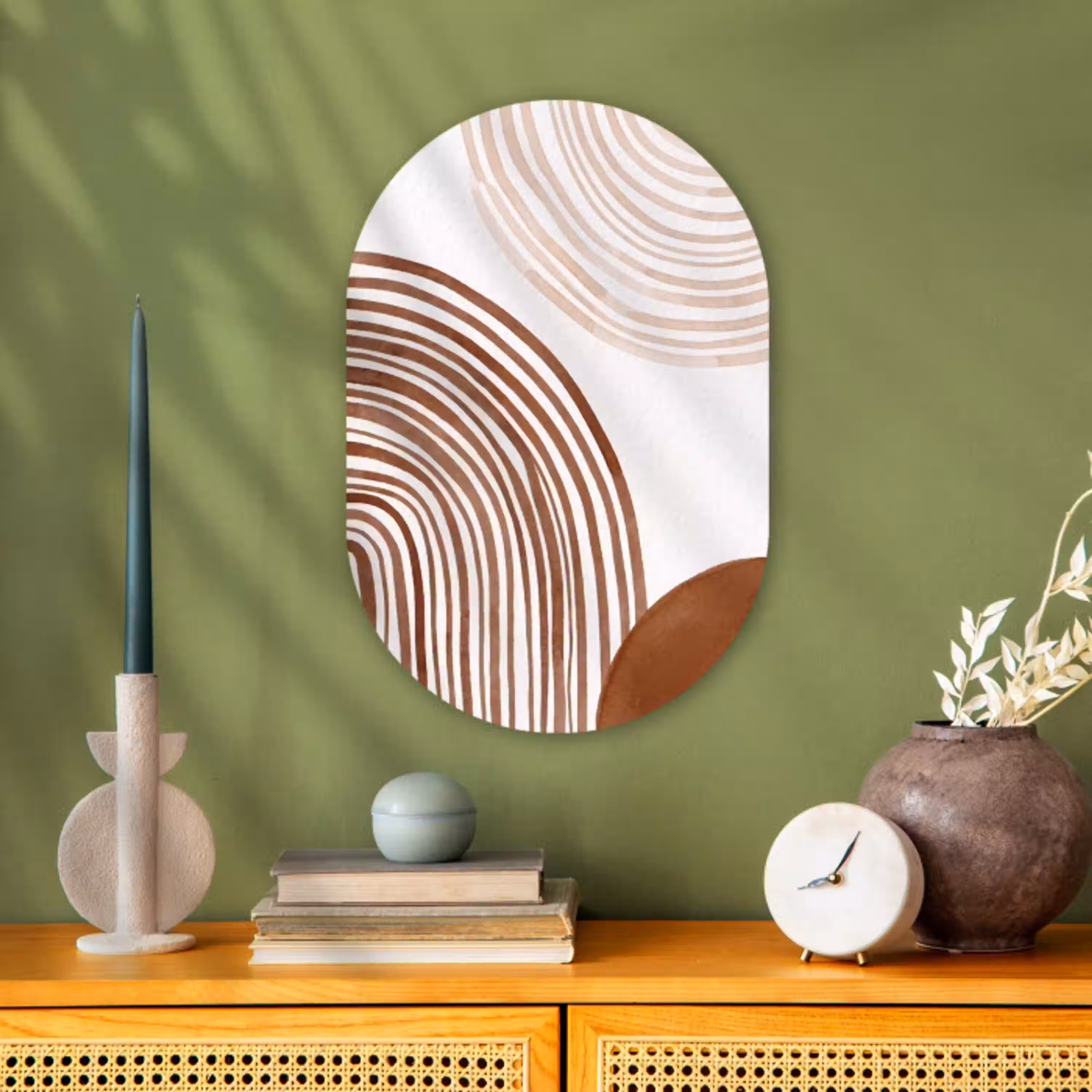Lijnen - Minimalistisch - Kunst Wandcirkel Ovaal Forex klein -sfeer2
