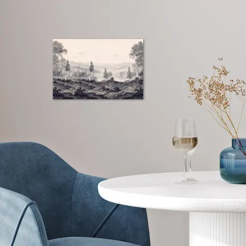 Mistig - Berglandschap - Illustratie poster papier klein -sfeer3