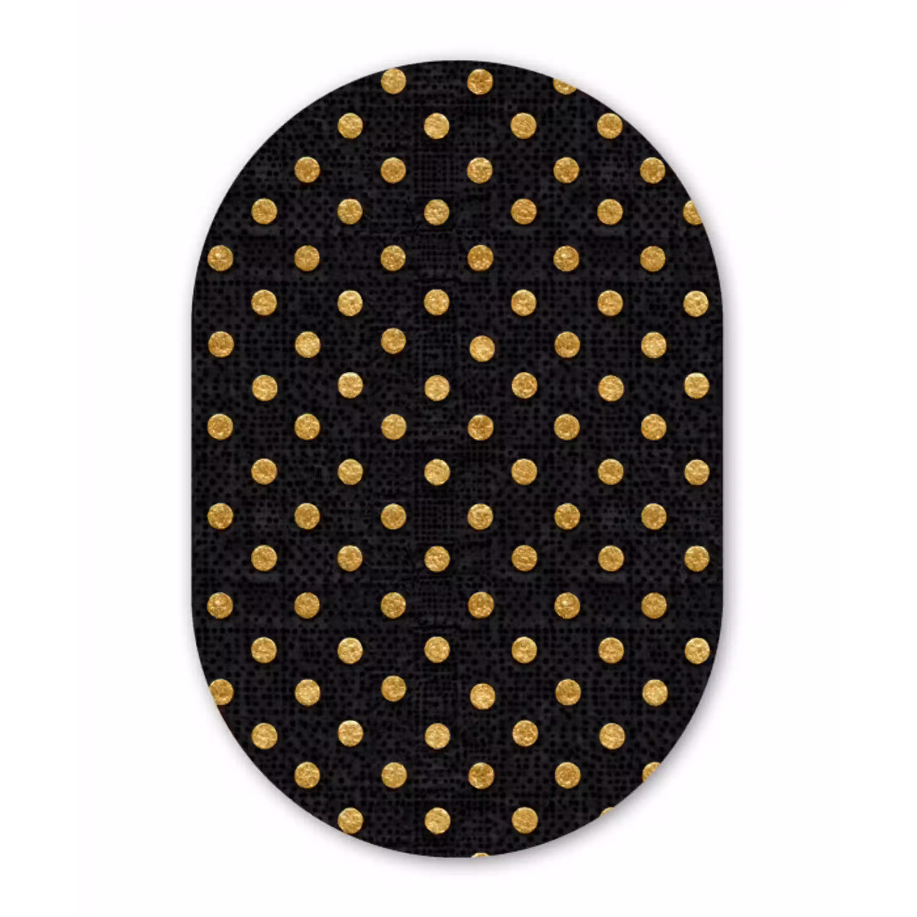 Polka Dot - Stippen - Goud - Zwart Wandcirkel Ovaal Aluminium middel 839 -3d