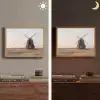 Windmolens - Landschap - Veld Light Box met batterij (Wandlamp) middel -sfeer3