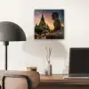 Tempel - Zonsondergang - Boeddha beelden - Buddha aluminium wit klein -sfeer5