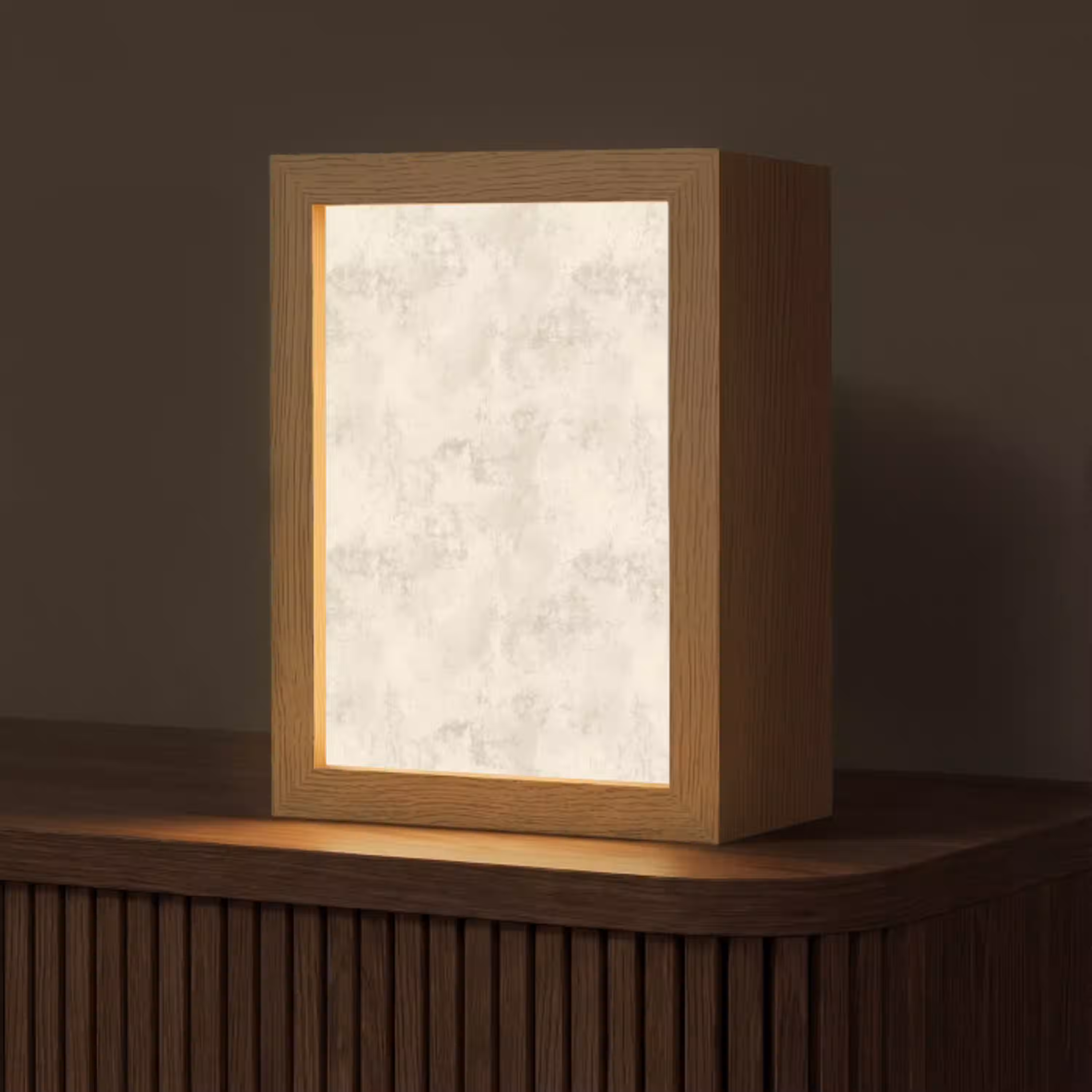 Patroon - Organisch - Beige Light Box met kabel (Tafellamp) klein 925 -z3d_website