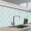 Patronen - Abstract - Groen - Geometrie keuken achterwand 2 middel 871 -3d_schuin