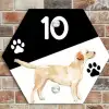 Zwart wit - Huisdier - Labrador Naambord Hexagon klein -sfeer2