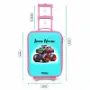 Monstertruck op Lichtblauwe Achtergrond Kinderkoffer - Roze klein -productfoto_formaten