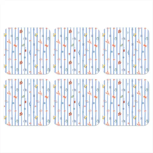Zee - Sfeer - Strand - Blauw onderzetter kurk middel 366 -3d