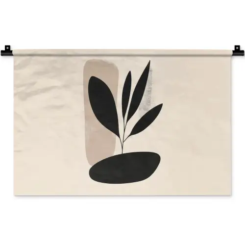 Plant - Beige - Japandi Wandkleed katoen klein -zz3d
