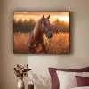 Paard - Natuur - Dier - Bruin - Dieren portret Textielframe zwart klein -sfeer1