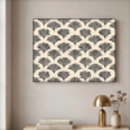 Waaiers - Botanisch - Zwart - Beige Textielframe zwart klein 947 -sfeer2