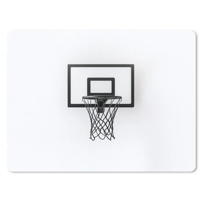 Basketbalbord - Minimalistisch - Zwart muismat rubber klein -3d