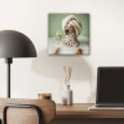 Hond - Bad - Champagne - Handdoek aluminium wit klein -sfeer5
