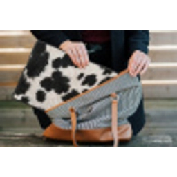 Bont - Textuur - Zwart - Wit laptophoes neopreen klein -tas