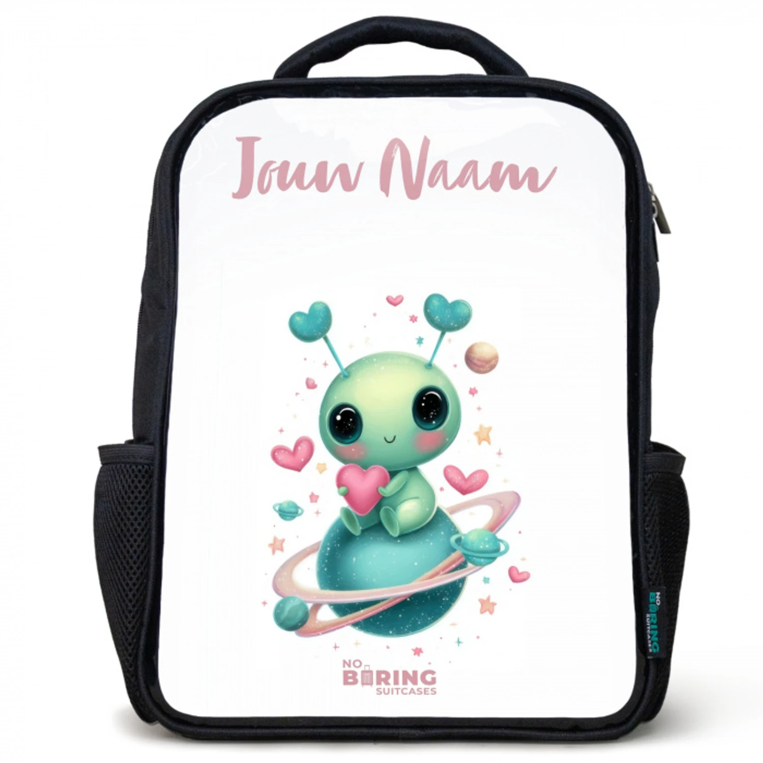 Lief buitenaards wezentje met hartje Rugzak - Zwart middel -3d