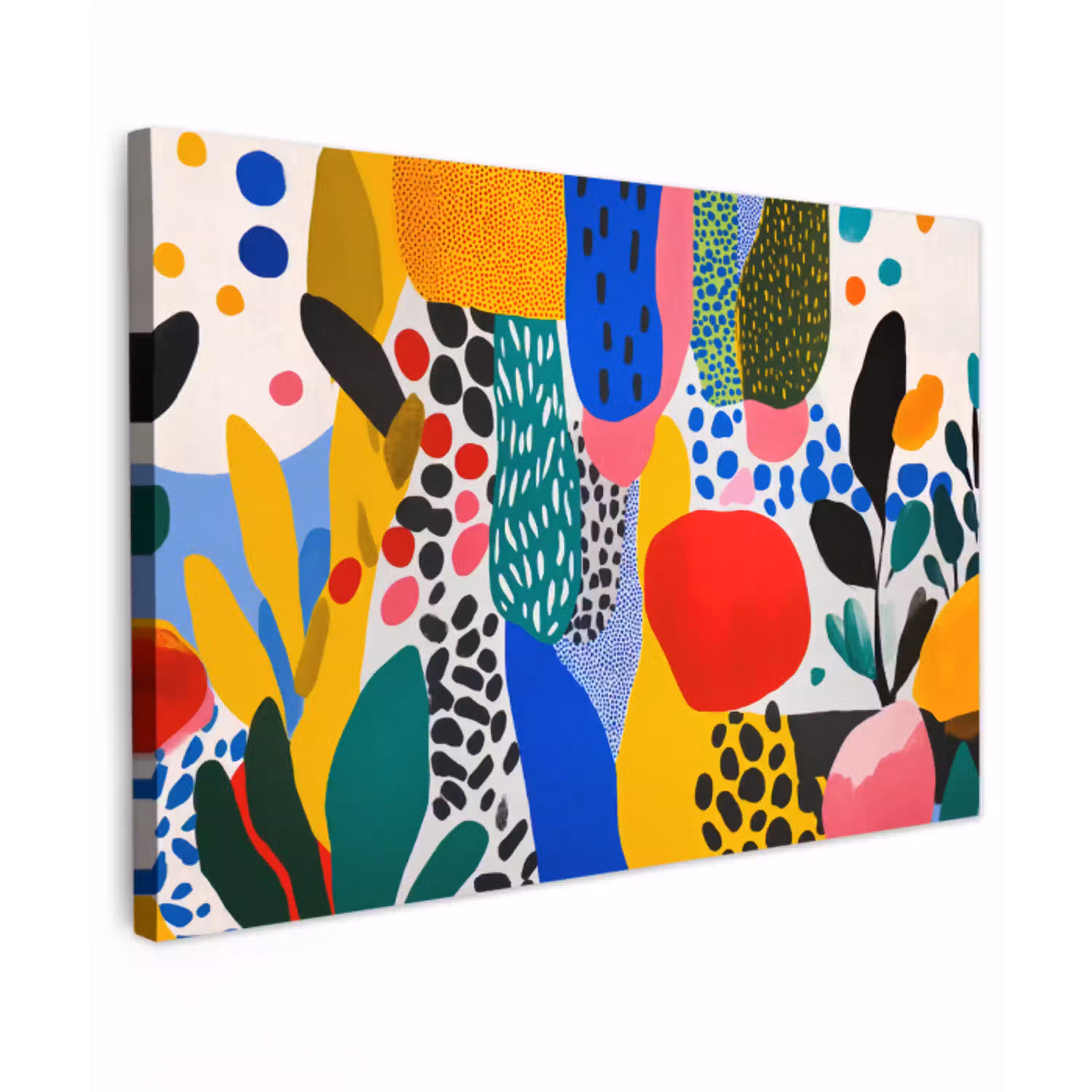 Stippen - Vormen - Modern - Kleuren Tuinposter op houten frame 2 cm dik klein -3d