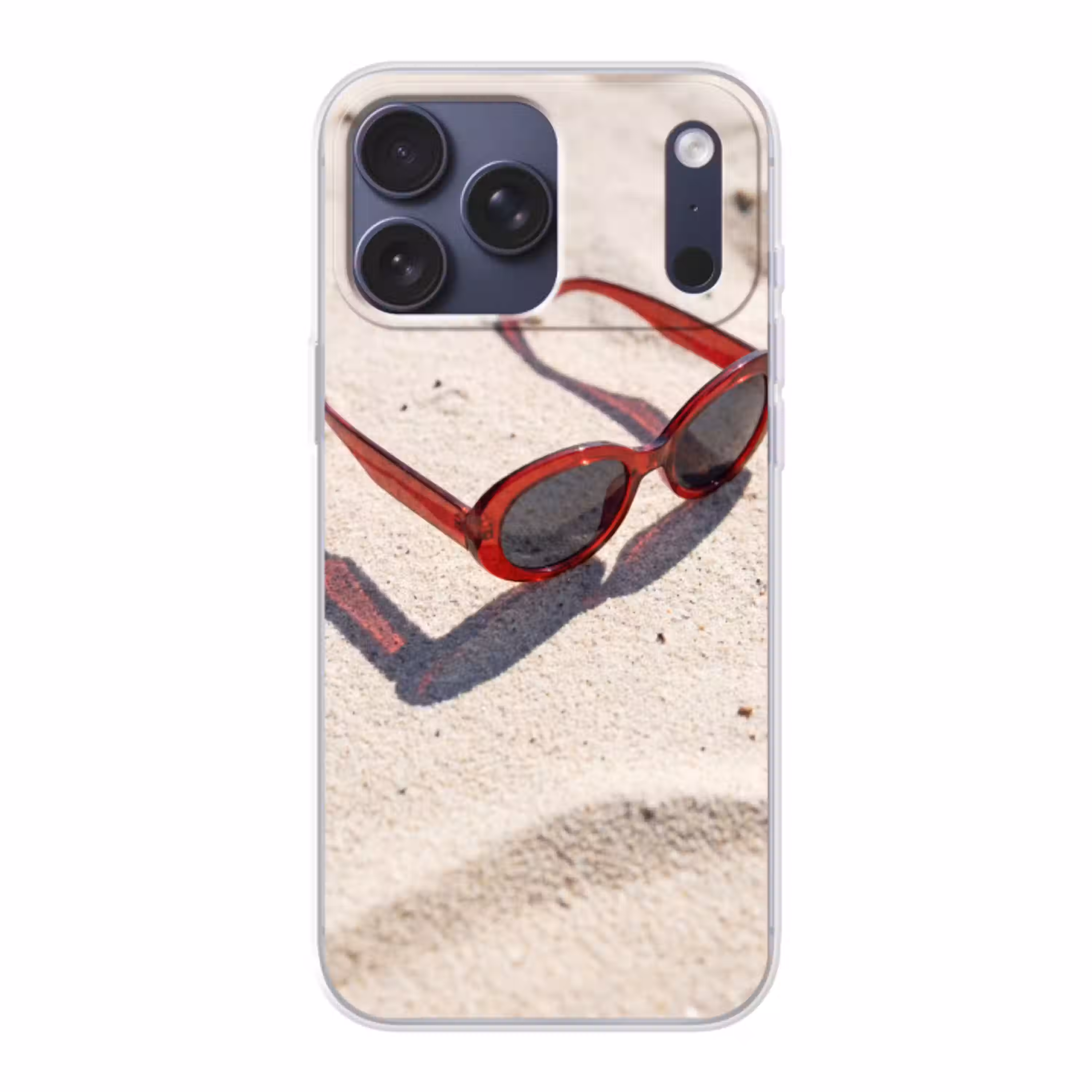 Zonnebril - Strand - Vakantie - Rood Telefoonhoesje iPhone 17 Pro Max klein -3d