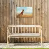 Vos - Gras - Wolken - Oranje Tuinposter op houten frame 2 cm dik klein -sfeer4