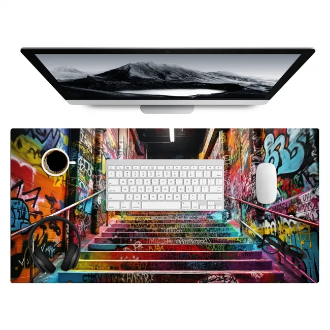 Trap - Graffiti - Kleuren - Kunst Muismat XXL klein -3d