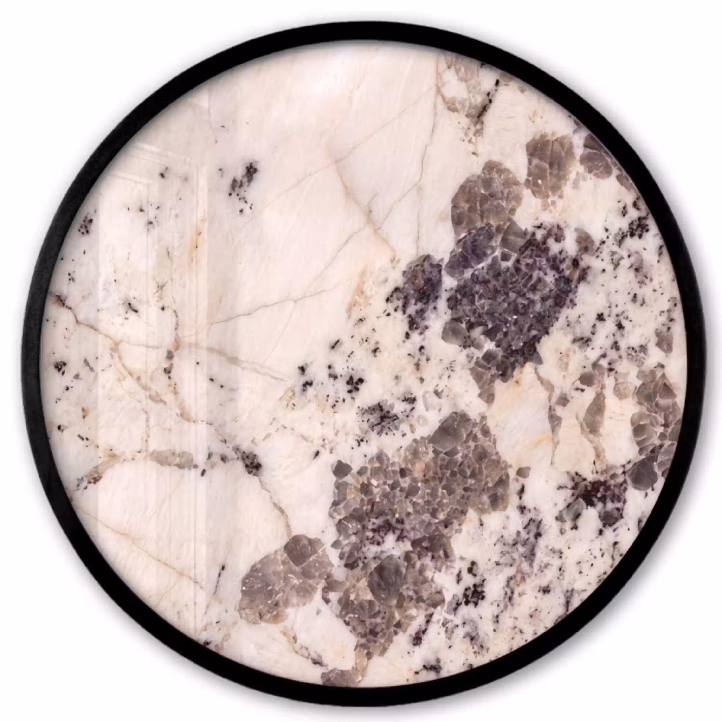 Natuursteen - Patroon - Abstract - Beige - Grijs Fotolijst rond zonder passe partout klein -3d
