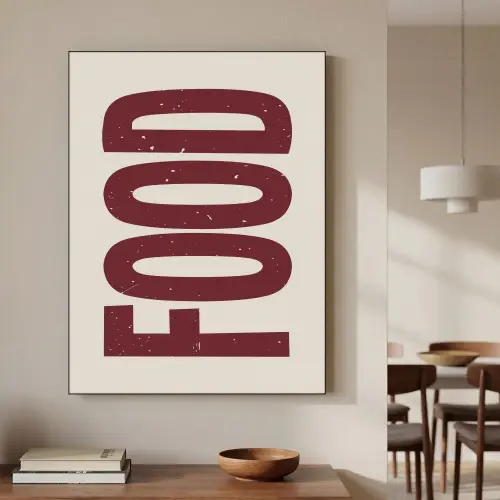 Eten - Japandi - Rood - Decoratie Textielframe zwart klein -sfeer2