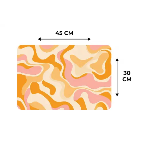 Abstract - Golvend - Oranje Placemat vinyl groot -specs