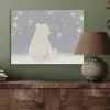 Ijsbeer - Sneeuw - Sterren - Blauw PET vilt klein -sfeer2
