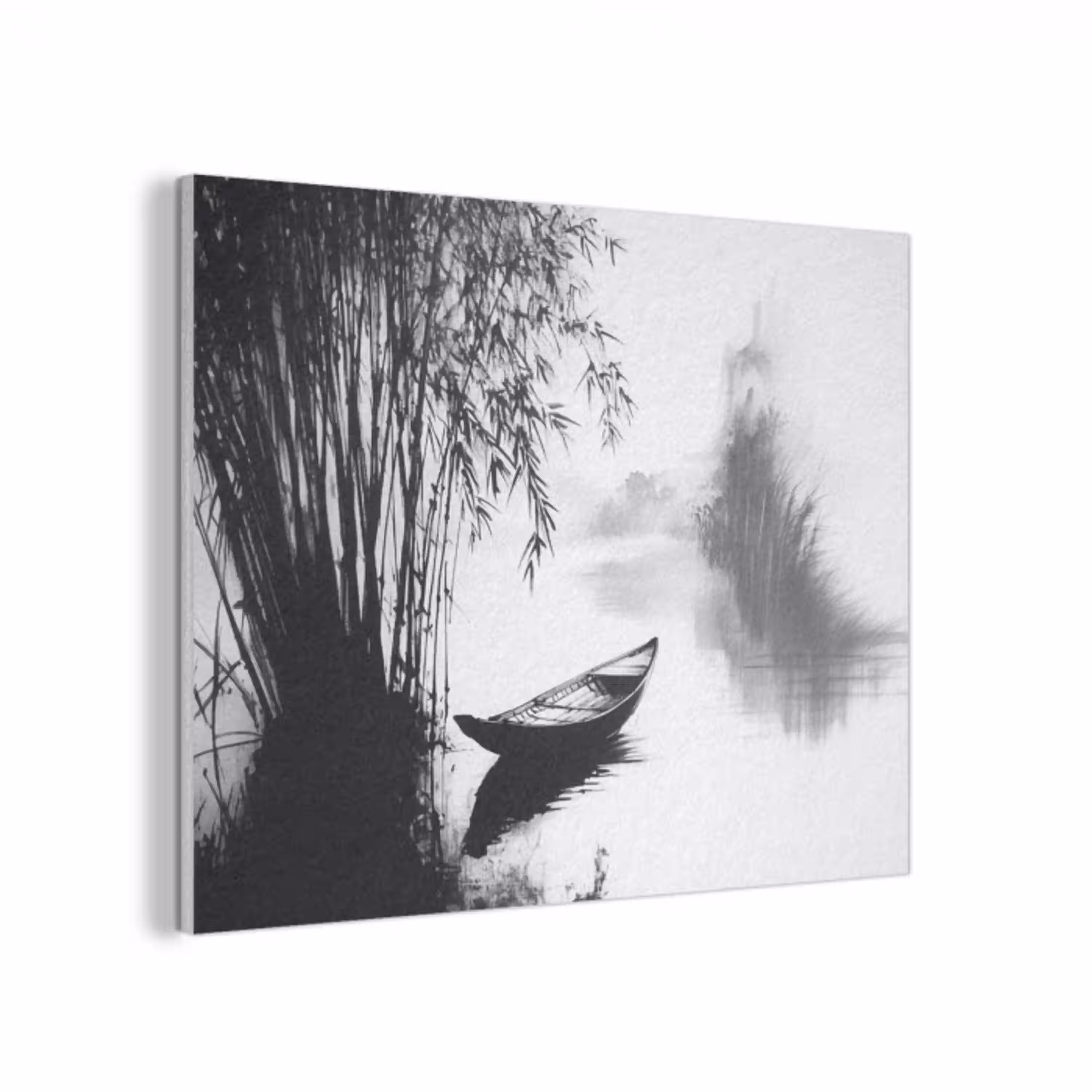 Boot - Rivier - Bamboe - Wit PET vilt klein -3d
