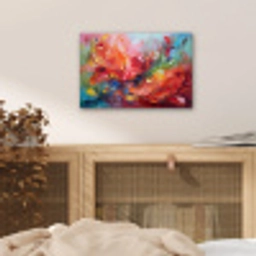 Olieverf - Kunst - Abstract - Kleurrijk aluminium wit klein -sfeer3