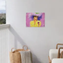 Zonnebril - Vrouw - Jas - Veren tuinposter los doek klein -sfeer8